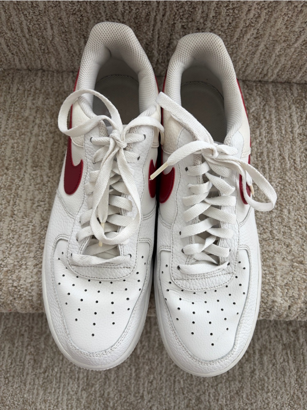 Nike Air Force 1 Low 'White Team Red' Sneakers. Men’s size 10. - Picture 3 of 10
